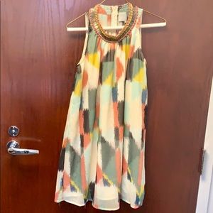 Anthro HD in Paris beaded multicolor dress. Size 0